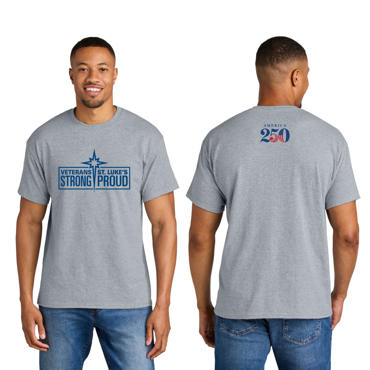 St. Luke's Proud DryBlend 50/50 Short Sleeve T-Shirt - 8000 - Veteran