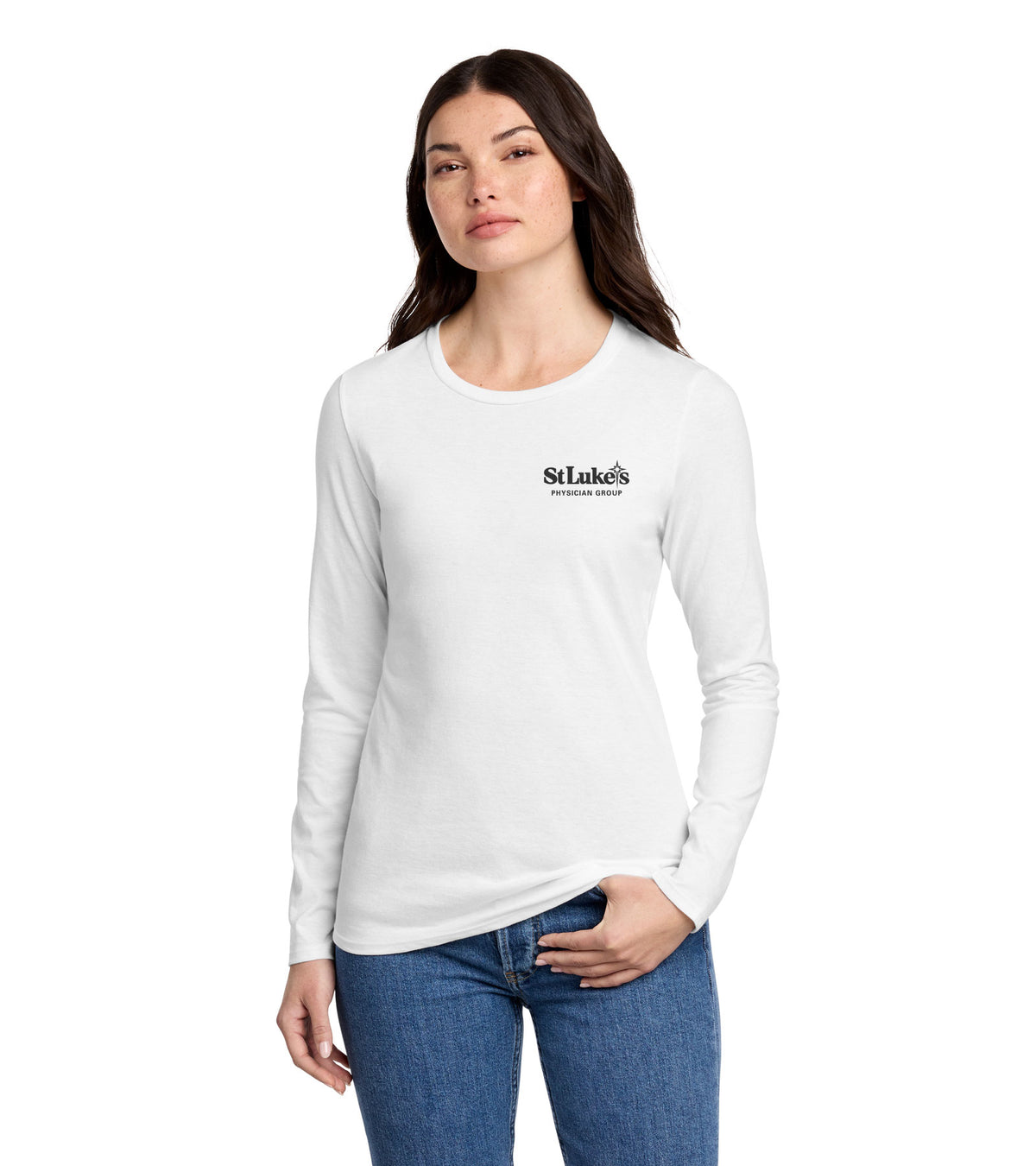 Ladies District Perfect Blend CVC Long Sleeve Tee - DT110 - SLPG