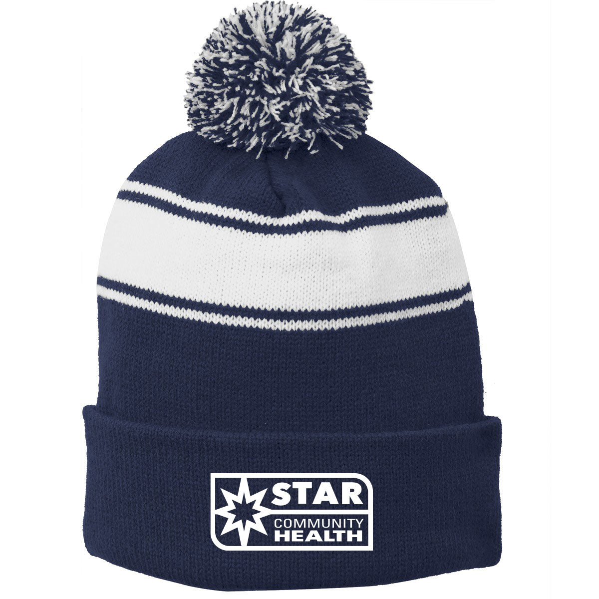 Sport-Tek Stripe Pom Pom Beanie - STC28