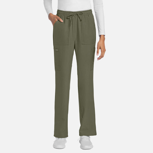 Cherokee Women's Mid Rise Drawstring Trouser Cargo Pant - CK272A - Petite