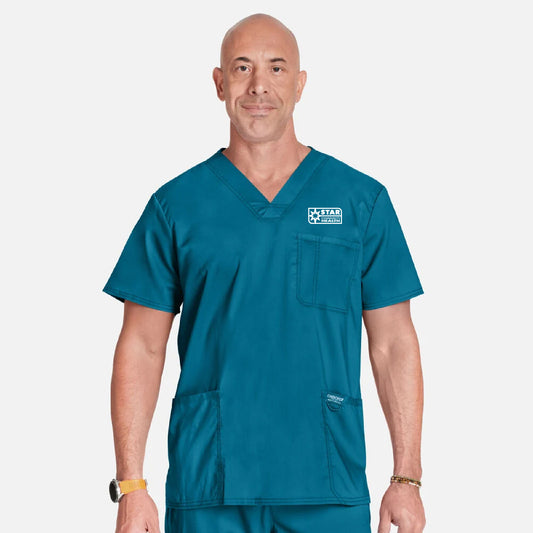 Cherokee Men's 3-Pocket V-Neck Top - WW670