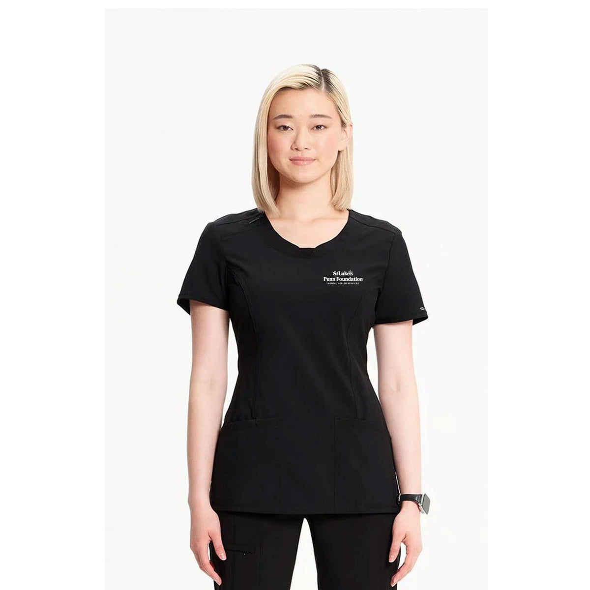 Cherokee Infinity Women's Split Round Neck Solid Scrub Top - 2624A