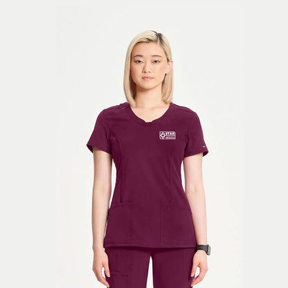 Cherokee Infinity Women's Split Round Neck Solid Scrub Top - 2624A