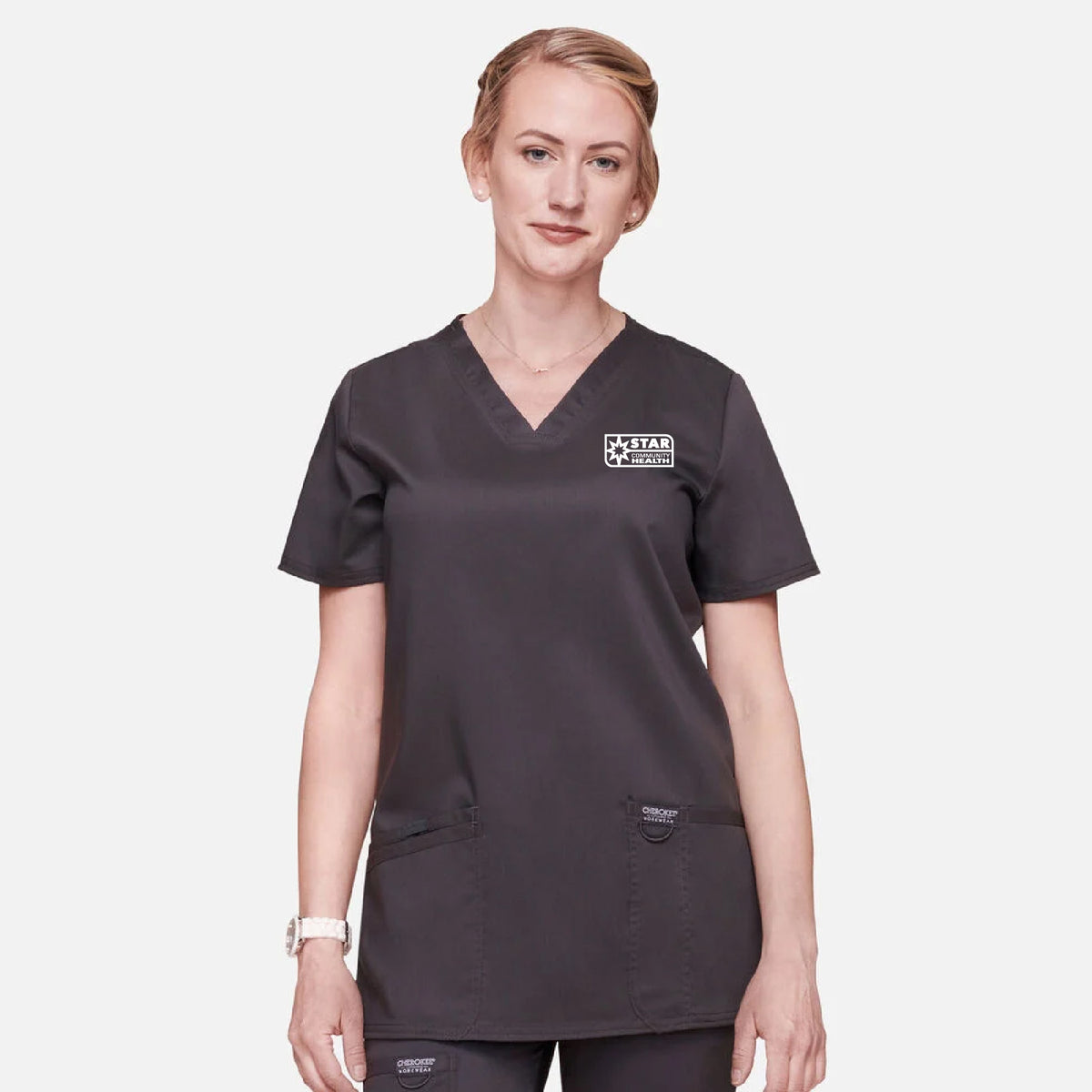 Cherokee Women's 3-Pocket V-Neck Stretch Scrub Top - WW620