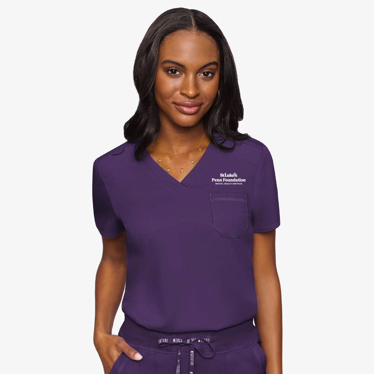 Med Couture Women's Tuck In Solid Scrub Top - MC7448