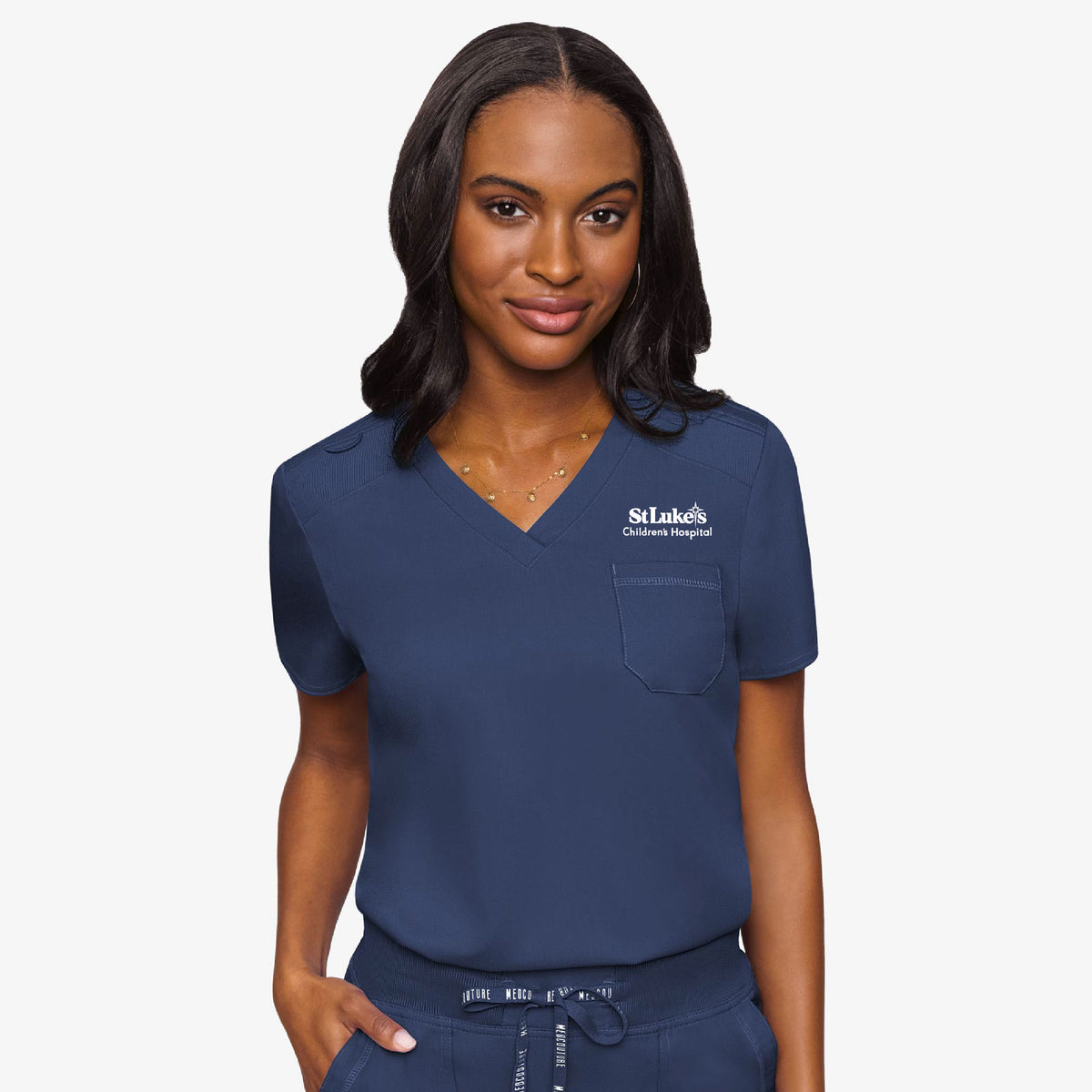 Med Couture Women's Tuck In Solid Scrub Top - MC7448