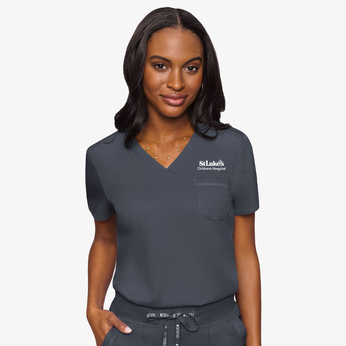 Med Couture Women's Tuck In Solid Scrub Top - MC7448