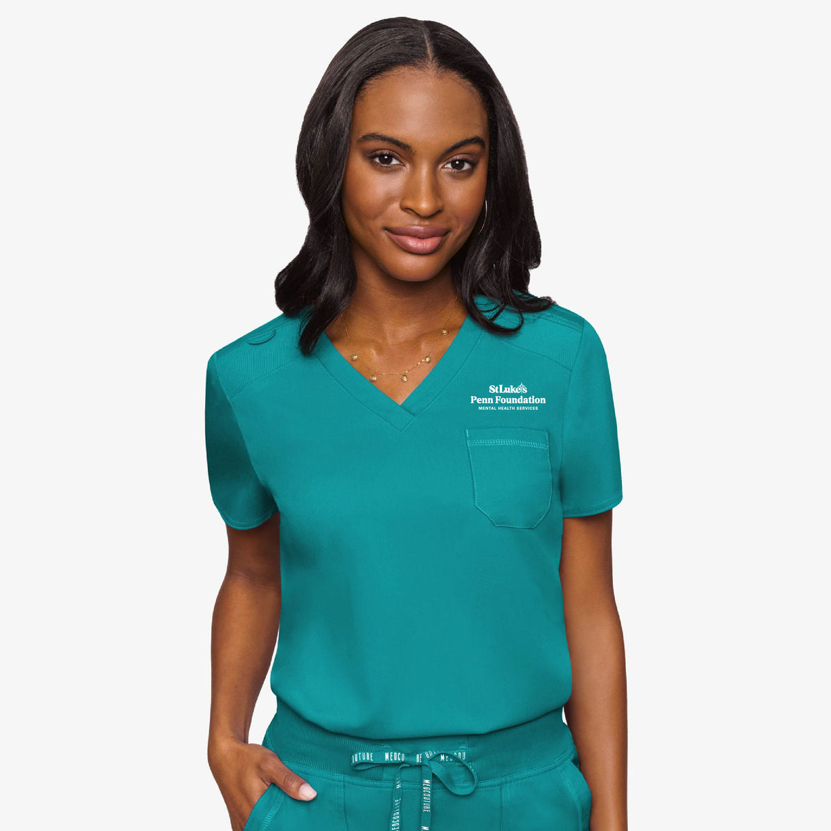 Med Couture Women's Tuck In Solid Scrub Top - MC7448