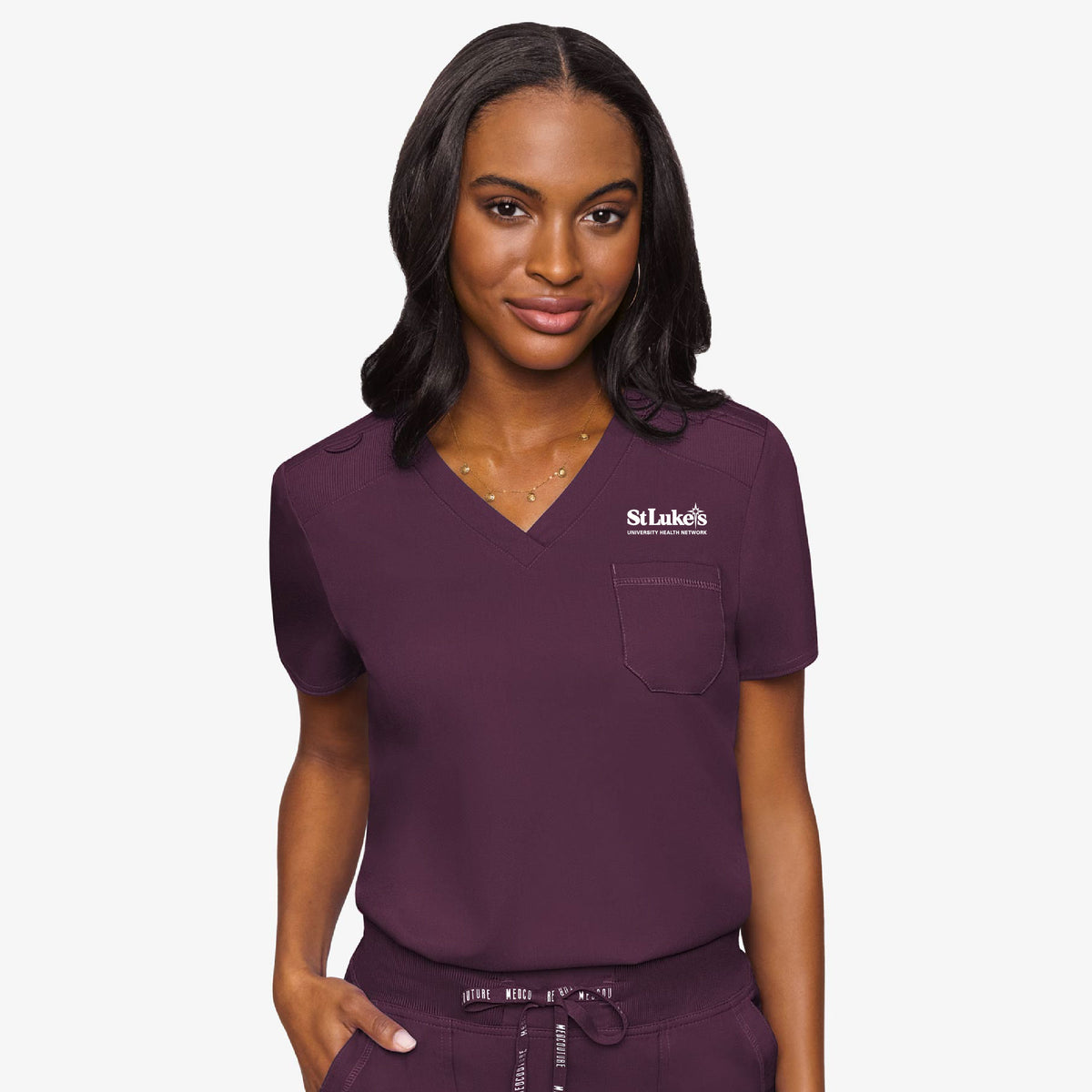 Med Couture Women's Tuck In Solid Scrub Top - MC7448