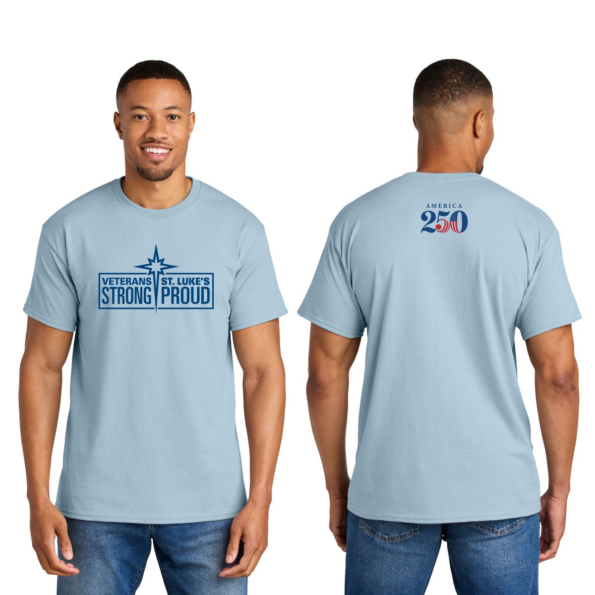 St. Luke's Proud DryBlend 50/50 Short Sleeve T-Shirt - 8000 - Veteran