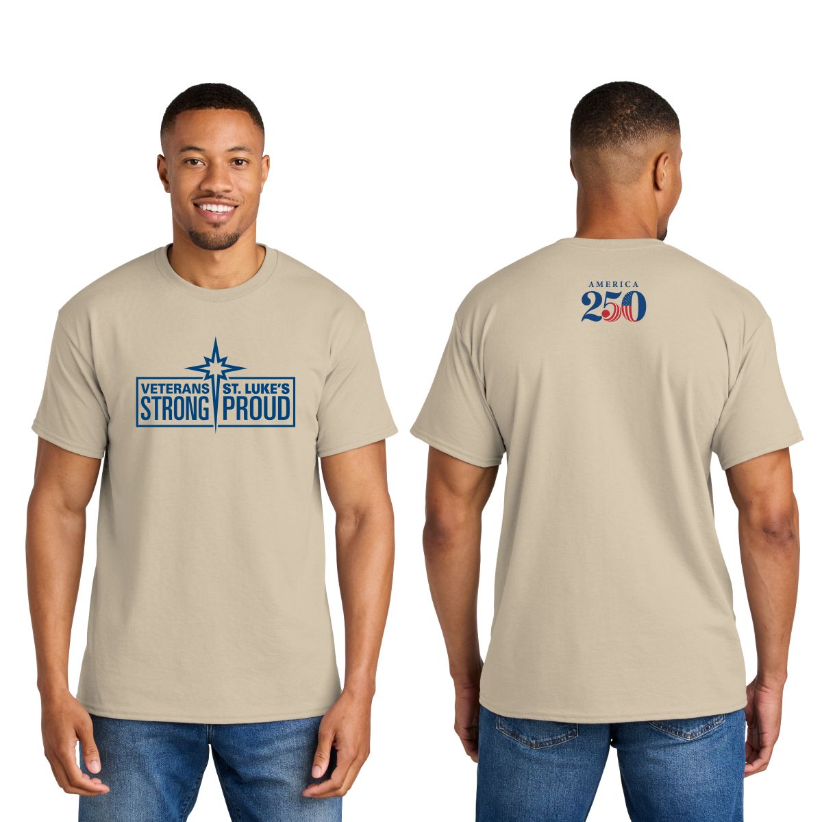 St. Luke's Proud DryBlend 50/50 Short Sleeve T-Shirt - 8000 - Veteran