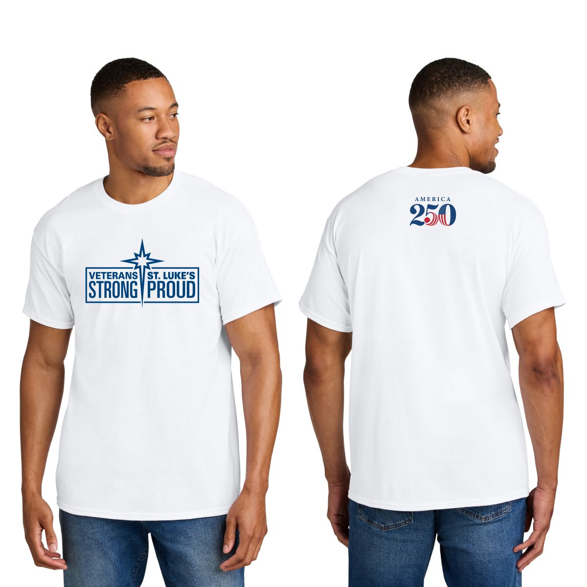 St. Luke's Proud DryBlend 50/50 Short Sleeve T-Shirt - 8000 - Veteran