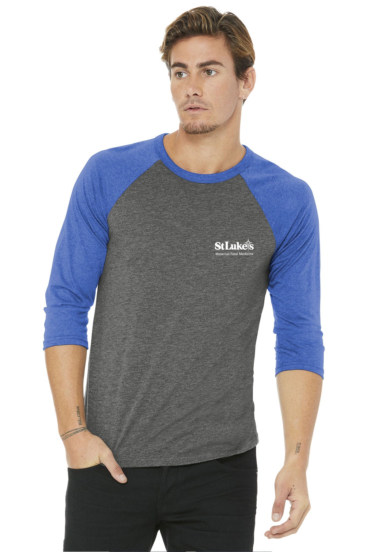 BELLA+CANVAS Unisex 3/4-Sleeve Baseball Tee - BC3200 - FetalMed