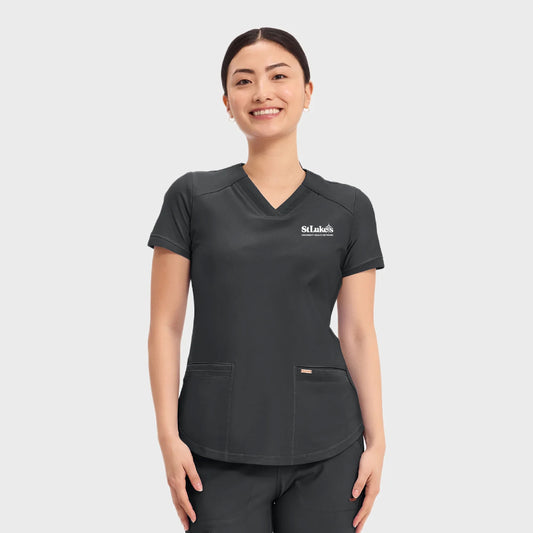Cherokee Women's Curved Hemline V-Neck Scrub Top - CK840