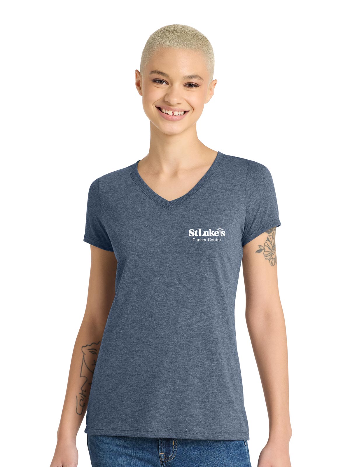 District Women’s Perfect Tri V-Neck Tee - DM1350L - Cancer Center