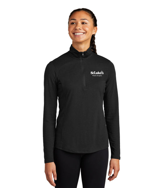 Ladies Sport-Tek PosiCharge Tri-Blend Wicking 1/4-Zip Pullover - LST407 - Plastic