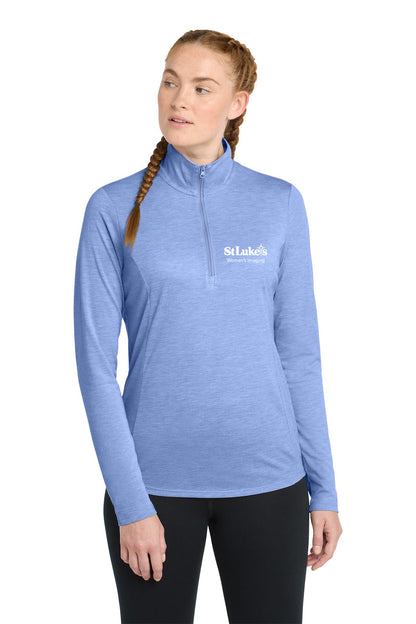 Ladies Sport-Tek PosiCharge Tri-Blend Wicking 1/4-Zip Pullover - LST407 - WomensImg