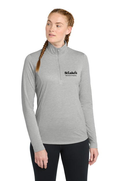 Ladies Sport-Tek PosiCharge Tri-Blend Wicking 1/4-Zip Pullover - LST407 - WomensImg