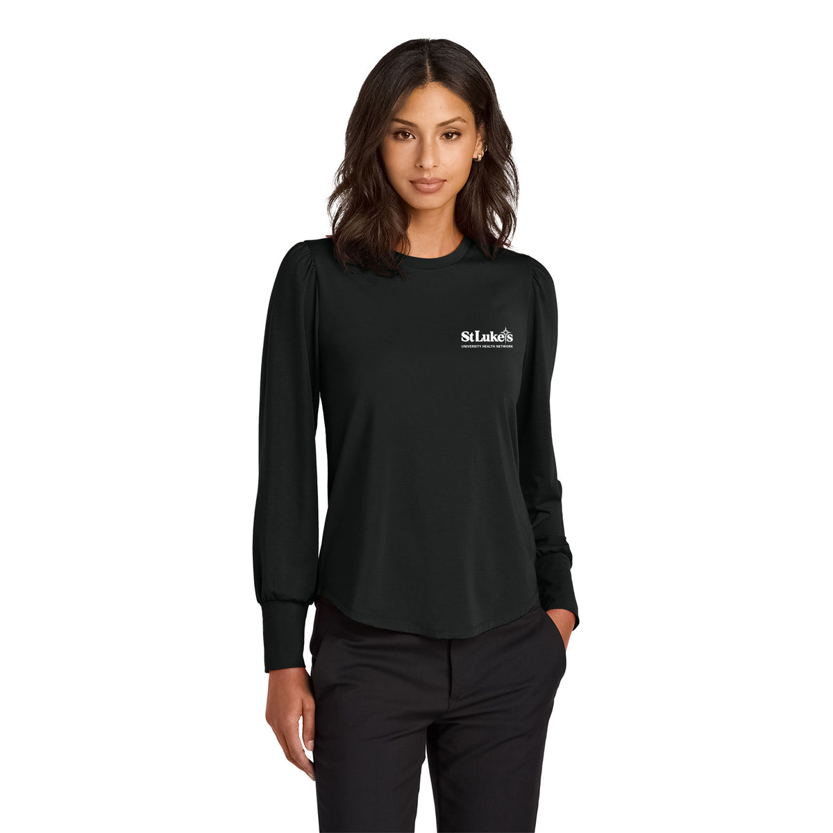 Mercer+Mettle Women’s Stretch Jersey Long Sleeve Blouson Top - MM1019