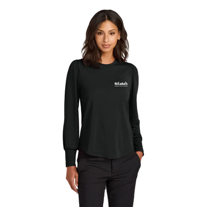 Mercer+Mettle Women’s Stretch Jersey Long Sleeve Blouson Top - MM1019
