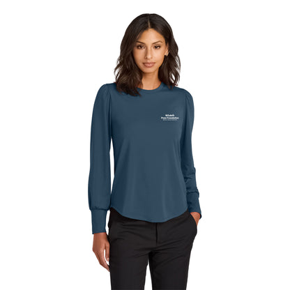 Mercer+Mettle Women’s Stretch Jersey Long Sleeve Blouson Top - MM1019