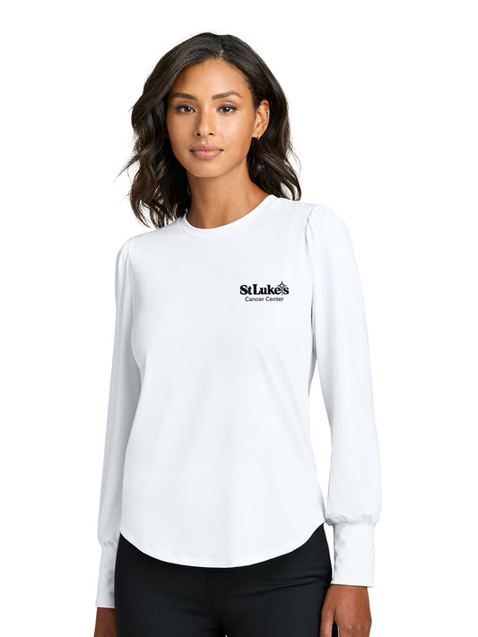 Women’s Stretch Jersey Long Sleeve Blouson Top - MM1019 - Cancer Center
