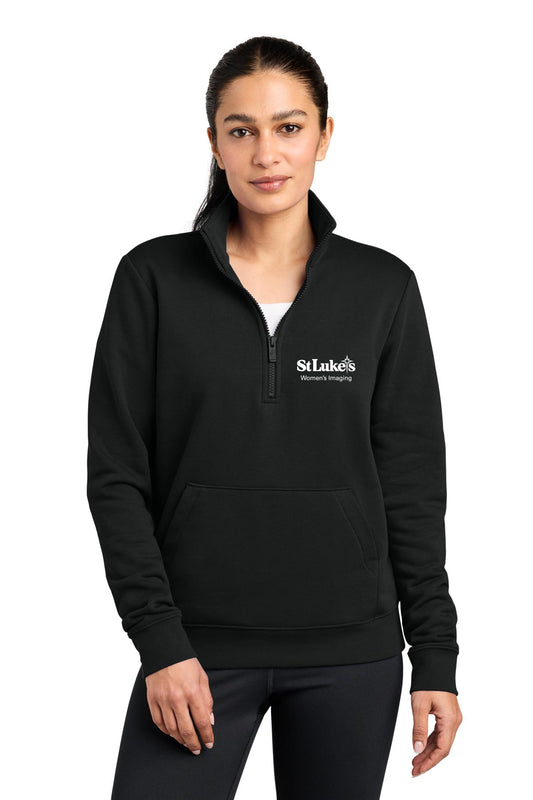 Ladies Nike Club Fleece Sleeve Swoosh 1/2-Zip - NKDX6720 - WomensImg
