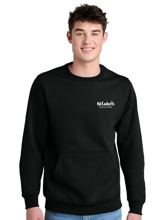 Port & Co Core Fleece Crewneck Pocket Sweatshirt - PC78PKT - Cancer Center