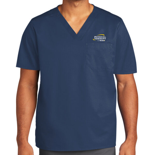 Unisex WorkFlex Chest Pocket V Neck Top - WW3160 - SLPT