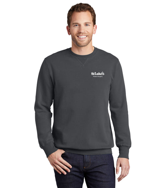 Casual Men's Port & Company Beach Wash Garment-Dyed Crewneck Sweatshirt - PC098- Plastic