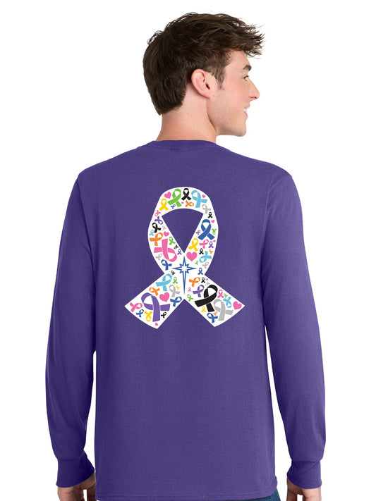 Port & Co Long Sleeve Core Blend Tee (Fight Cancer) - PC55LS - Cancer Center