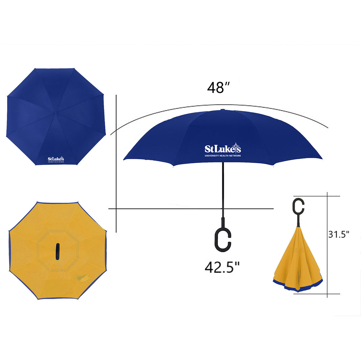 Inversion Umbrella, Blue and Yellow